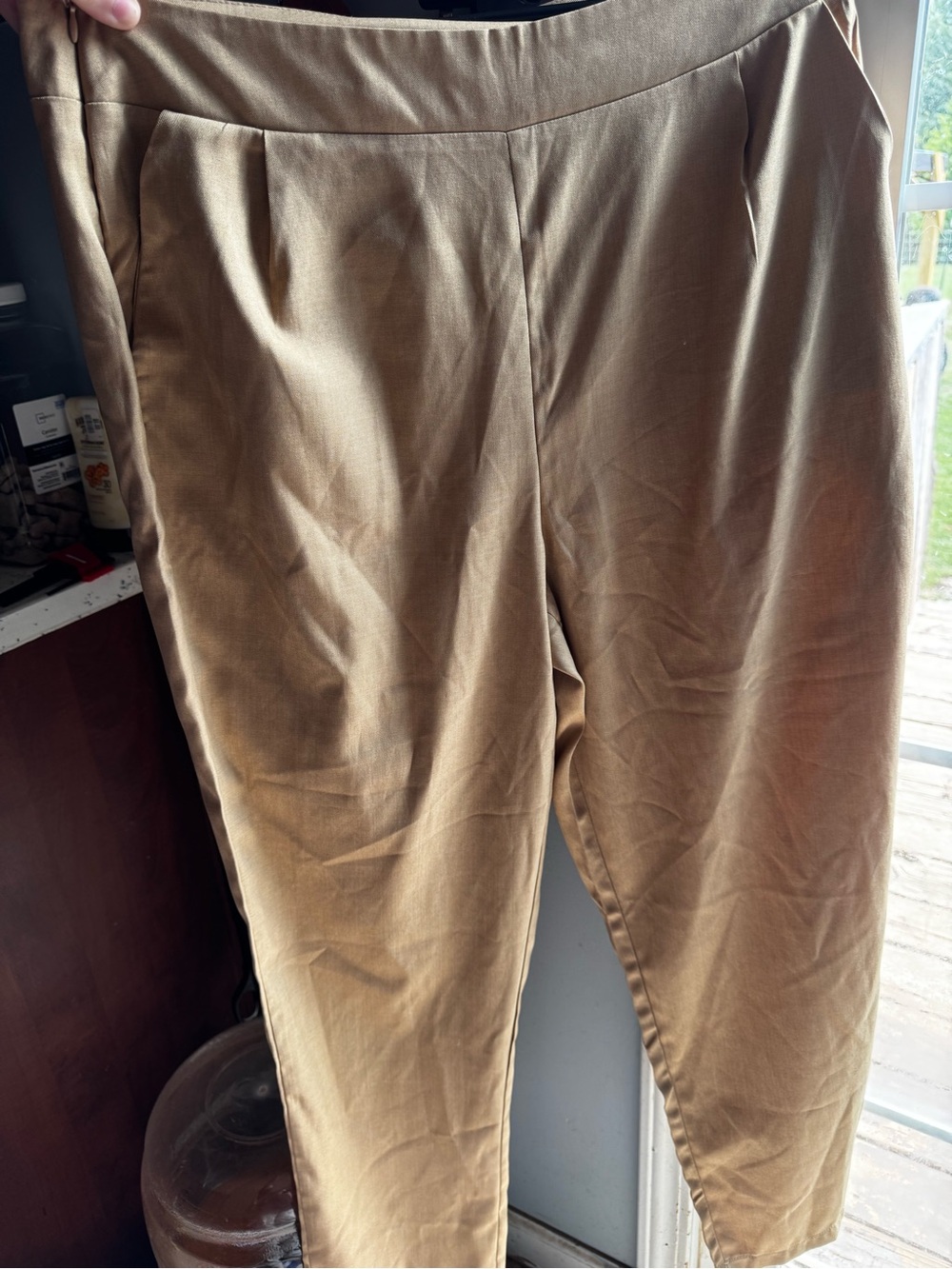 SHEIN Slim Chino Pants in Tan